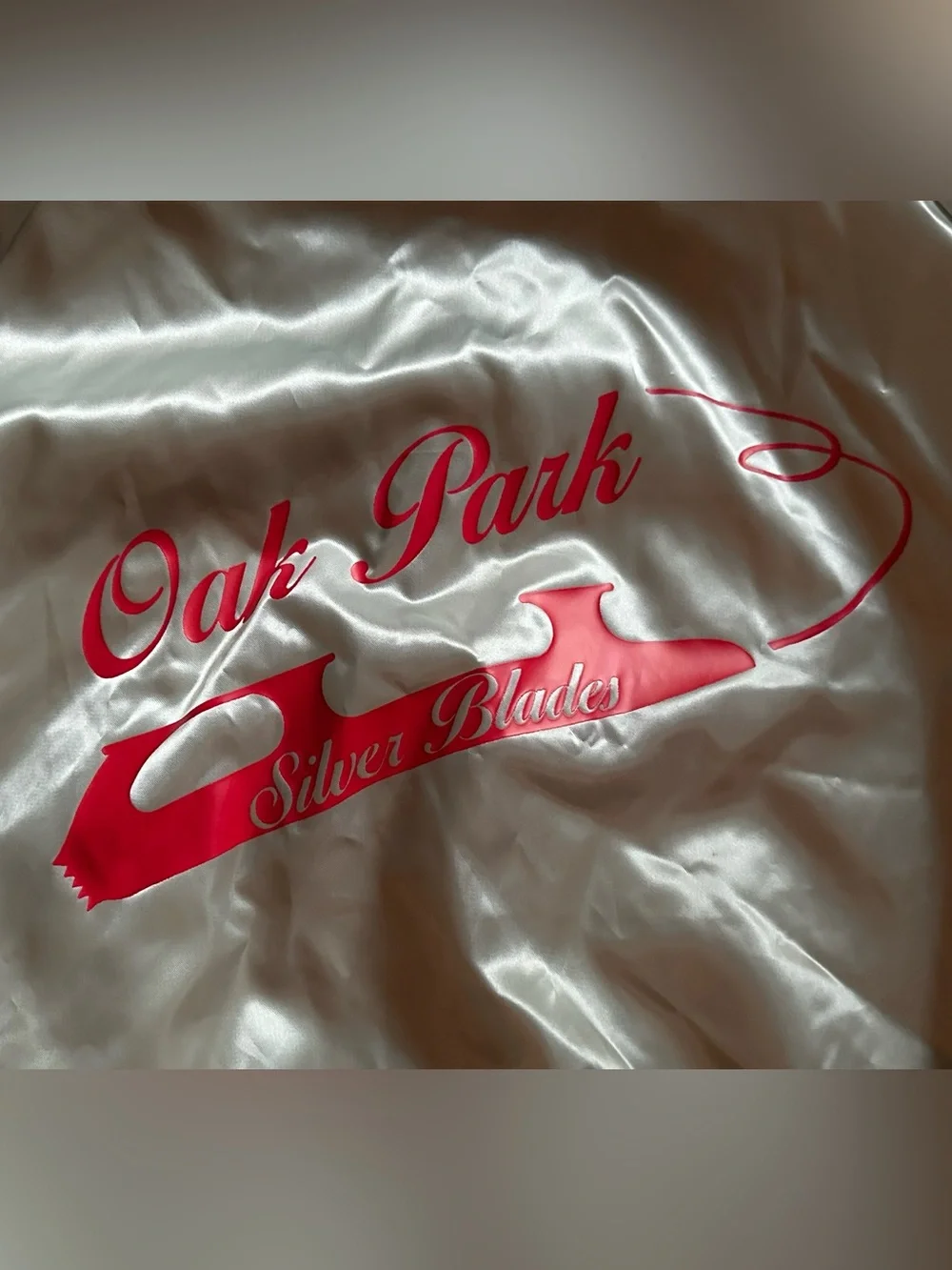 Vintage Silver Blades Satin Jacket Silver Embroidered Bowling Team Jacket USA